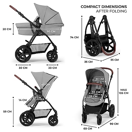 Kinderkraft MOOV CT 3 in 1 Pram - Gray