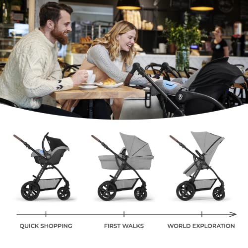 Kinderkraft MOOV 3-in-1 Pram Set, Travel System, Gray