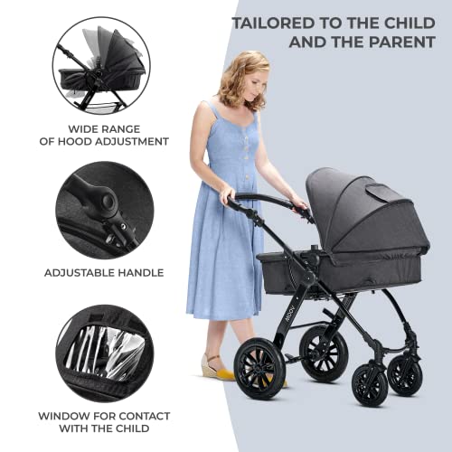Kinderkraft MOOV 3-in-1 Pram Set, Travel System, Gray