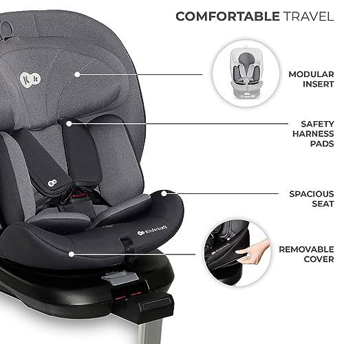 Kinderkraft I-360 Baby Car Seat, I-Size, Gray, 0-36kg