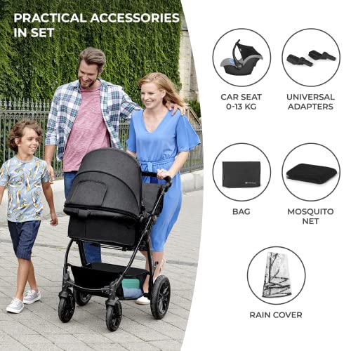 Kinderkraft MOOV 3-in-1 Pram Set, Travel System, Gray