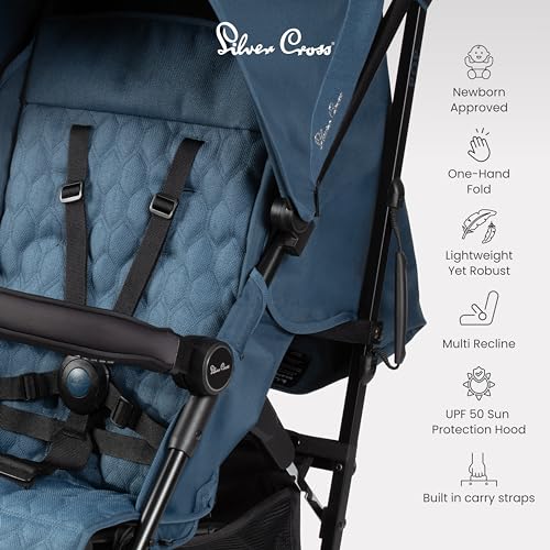 Silver Cross Pop Pushchair - Foldable Stroller - Adjustable Seat