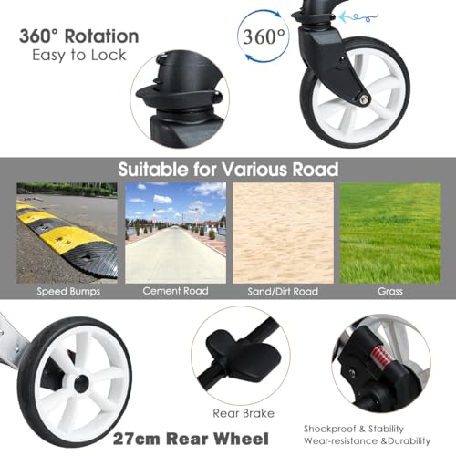 COSTWAY Foldable Infant Stroller with Rain Cover & Bag