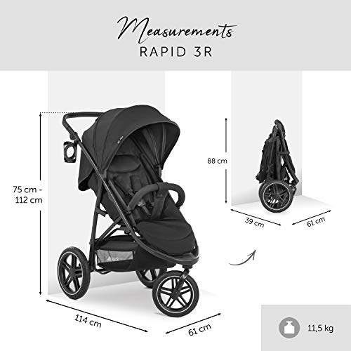 Hauck Rapid 3 Three-Wheel Pushchair - Black