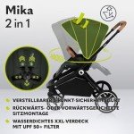 LIONELO Mika Pram with Baby Carrier, Buggy (GREEN)