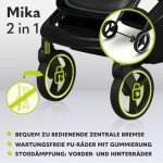 LIONELO Mika Pram with Baby Carrier, Buggy (GREEN)
