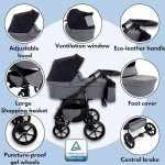 GaGaDumi Boston Pram 3 in 1 Set - Black/Beige
