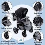 GaGaDumi Boston Pram 3 in 1 Set - Black/Beige