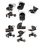 White 3 in 1 Baby Travel System Pushchair