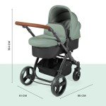 Ickle Bubba Stomp Urban 3-in-1 Travel System - Matte Black/Sage Green/Tan