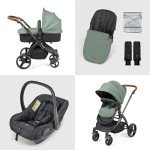 Ickle Bubba Stomp Urban 3-in-1 Travel System - Matte Black/Sage Green/Tan