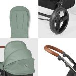 Ickle Bubba Stomp Urban 3-in-1 Travel System - Matte Black/Sage Green/Tan