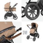 Ickle Bubba Cosmo 2-in-1 Pushchair in Gunmetal/Tan