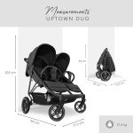 Hauck Uptown Duo Twin Pram, Melange Black