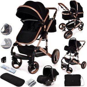 3-in-1 Lightweight Folding Stroller for Newborns & Toddlers