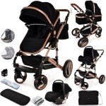 3-in-1 Lightweight Folding Stroller for Newborns & Toddlers