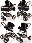 3-in-1 Lightweight Folding Stroller Travel System for Newborns