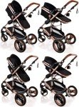 3-in-1 Lightweight Folding Stroller Travel System for Newborns