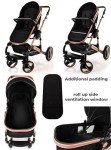 3-in-1 Lightweight Folding Stroller Travel System for Newborns
