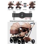 Gray Double Stroller for Infant and Toddler Twins