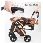 Gray Double Stroller for Infant and Toddler Twins