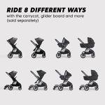 Compact Reversible Stroller with Belly Bar Included in Rich Black