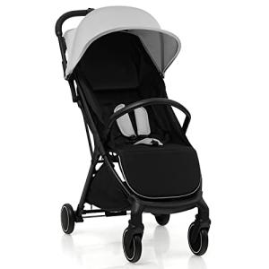 GYMAX Foldable Lightweight Baby Stroller with 5-Point Safe Belt