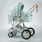 Convertible Baby Pram Stroller Bassinet Stroller in Green