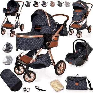 3-in-1 Lightweight Folding Stroller for Newborns and Toddlers