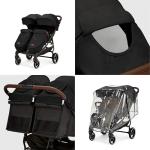 Ickle Bubba Venus Max Double Stroller - Black