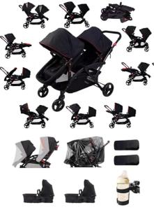 Rexhan 2-in-1 Twin Baby Pram & Pushchair
