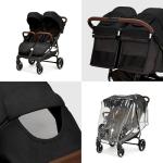 Ickle Bubba Venus Double Stroller - Black