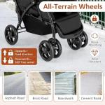 Foldable Twin Stroller with Canopy and Safety Features