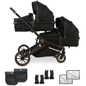 My Babiie MB33 Double Tandem Pushchair - Black Leopard
