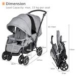 Maxmass Double Seat Baby Stroller with Canopy