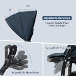 GYMAX Double Seat Adjustable Stroller with Canopy