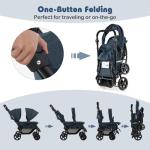 GYMAX Double Seat Adjustable Stroller with Canopy