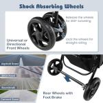 GYMAX Double Seat Adjustable Stroller with Canopy