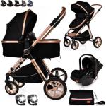 Lightweight 3-in-1 Stroller Pram System for Newborns-Toddlers