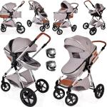 Lightweight 3-in-1 Travel System Pram for Newborns-Toddlers