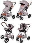Lightweight 3-in-1 Travel System Pram for Newborns-Toddlers