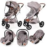 3-in-1 Lightweight Baby Pram Pushchair with Car Seat