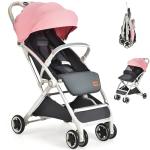Maxmass Foldable Baby Stroller with Adjustable Canopy (Pink)