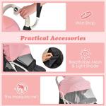 Maxmass Foldable Baby Stroller with Adjustable Canopy (Pink)