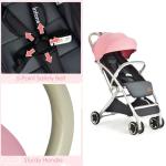 Maxmass Foldable Baby Stroller with Adjustable Canopy (Pink)