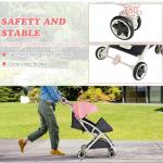 Maxmass Foldable Baby Stroller with Adjustable Canopy (Pink)