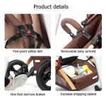 TUCY 3-in-1 Baby Stroller Travel System in Brown