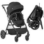 HOMCOM Lightweight 2-in-1 Baby Stroller Pram, Black