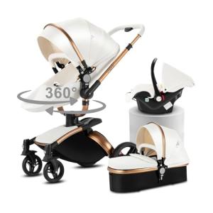White 3 in 1 Baby Travel System Pushchair