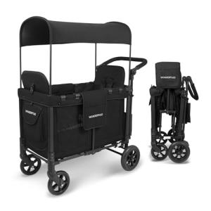 Wonderfold W2 Double Stroller Wagon with Canopy